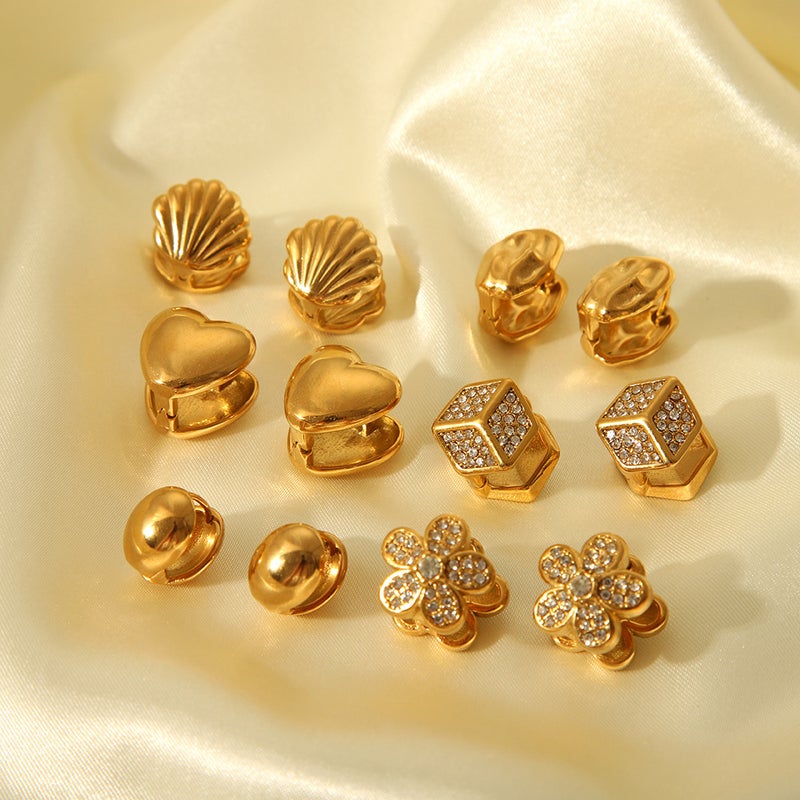 Ins New Hand-Polished Three-Dimensional Ear Clip Double-Sided Casting Stainless Steel Ear Buckle Ear Jewelry - Image 3